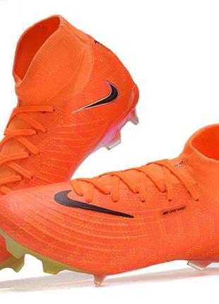 Бутсы nike phantom luna fg orange найк фантом луна оранжевые футбольная обувь с шипами для игры в футбол10 фото