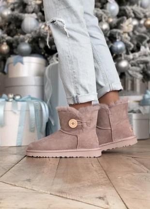 Ugg mini bailey button beige 🆕 шикарные женские угги 🆕 купить наложенный платёж