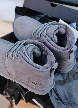 Зимние мужские угги ugg neumel серые (угги ньюмел, ботинки, уггі)