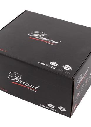 Каструля brioni антипригарна "royal stone ti↑gereye gold" 24 см, 5 л, 3,5 мм товщ.