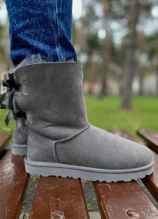 Ugg bailey bow grey 🆕 шикарные женские угги 🆕 купить наложенный платёж3 фото