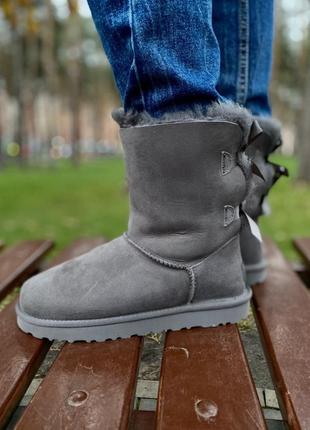 Ugg bailey bow grey 🆕 шикарные женские угги 🆕 купить наложенный платёж7 фото