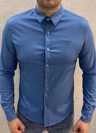 Рубашка canali  9060 blue