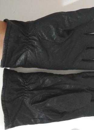 100% лайковая шкіра фірмові базові шкіряні рукавички на вовняній основі !!!5 фото