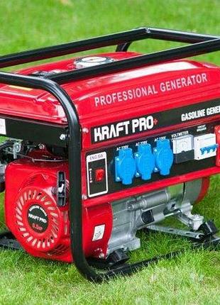 Однофазний бензиновий генератор kraft pro kp8500w мідна обмотка, електрогенераторне встановлення
