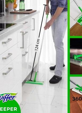 Набор для уборки swiffer швабра traps & locks и щетка - веник для сухой уборки swiffer duster9 фото