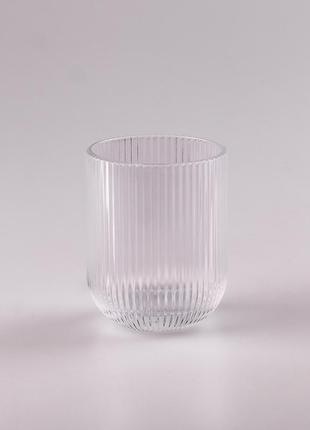Склянка для напоїв фігурна прозора ребриста з товстого скла набір 6 шт rainbow