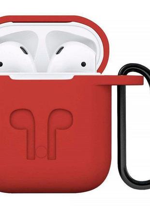 Чехол для наушников airpods 1/2 красный