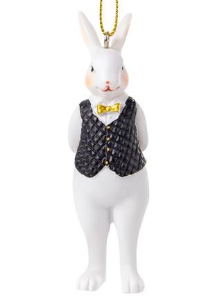 Фігурка декоративна "кролик у фраку" 10 см