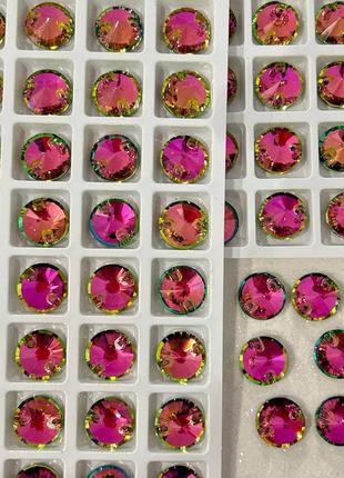 Swaro пришивные стразы 10мм, форма-rivoli, цвет vitrail rose