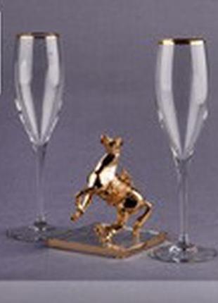 Набор бокалов для шампанского 2шт 250мл с фигуркой "лошадь" 13см2 фото