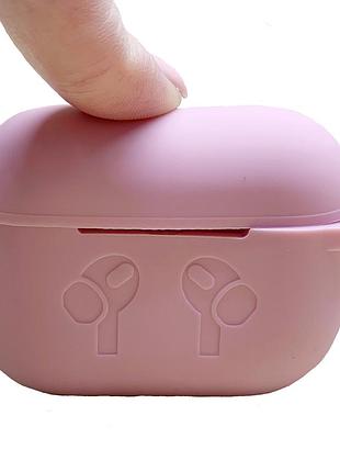 Чехол для наушников airpods pro пудрово-розовый