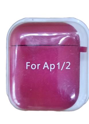 Чохол для airpods 1/2 silicone case microfiber (з мікрофіброю) rose red1 фото