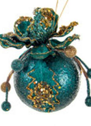 Елочное украшение "шар с магнолией" 9,5см2 фото