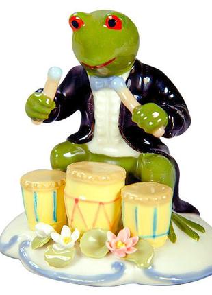 Фігурка декоративна "жаба з барабанами" 10х7х11см