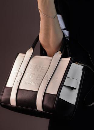 Жіноча сумка marc jacobs black/white, жіноча сумка, марк джейкобс, колір - чорний/білий1 фото