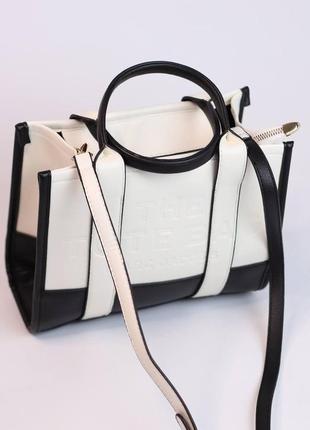 Жіноча сумка marc jacobs black/white, жіноча сумка, марк джейкобс, колір - чорний/білий3 фото