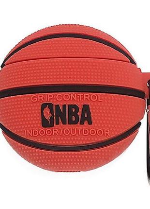 Чехол для наушников airpods 1/2 баскетбольный мяч nba оранжево-черный1 фото