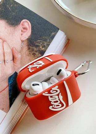 Чохол для навушників airpods pro coca cola (кока-кола) красный5 фото