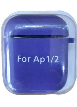 Чехол для airpods 1/2 silicone case microfiber (с микрофиброй) blue