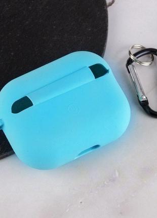 Чехол для airpods pro silicone case microfiber (с микрофиброй) light blue4 фото