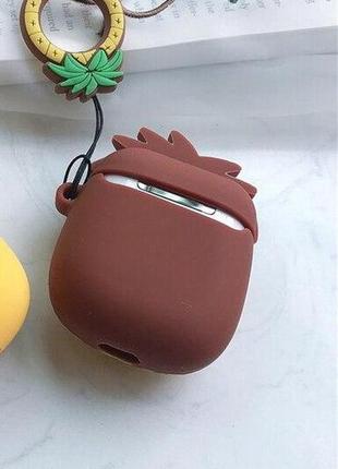 Чехол для наушников airpods 1/2 pineapple желто-коричневый2 фото