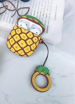 Чехол для наушников airpods 1/2 pineapple желто-коричневый5 фото