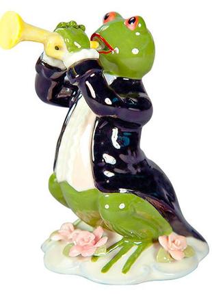 Фігурка декоративна "жаба з трубою" 10х7х11см