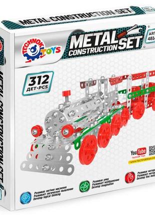 Конструктор металевий технок поїзд t-4814 312 деталей