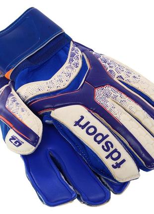 Перчатки вратарские с защитными вставками на пальцы fdsport fb-873 синий-белый4 фото