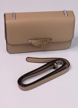 Женская сумка prada saffiano beige, женская сумка, сумка прада бежевого цвета5 фото
