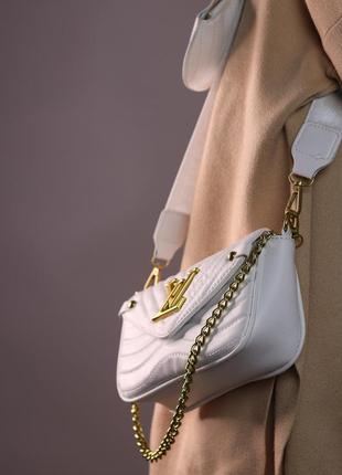 Женская сумка louis vuitton multi pochette white женская сумка, брендовая сумка louis vuitton multi pochette w4 фото