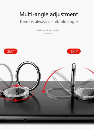 Кільце тримач підставка металеве 360° попсокет popsockets для телефону смартфона gyb2 сріблясте3 фото