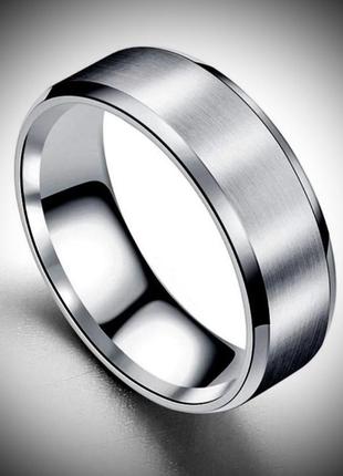 Широкое матовое кольцо нержавеющая медицинская сталь обручальное кольцо купить медицинское серебро кольца стальная1 фото