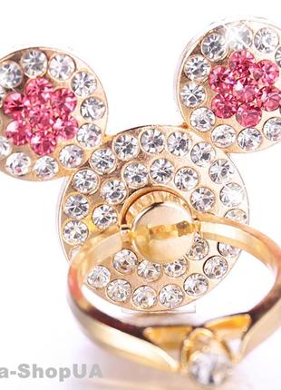 Кольцо держатель металлическое попсокет для телефона "mickey pink" 360 градусов. подставка для смартфона1 фото