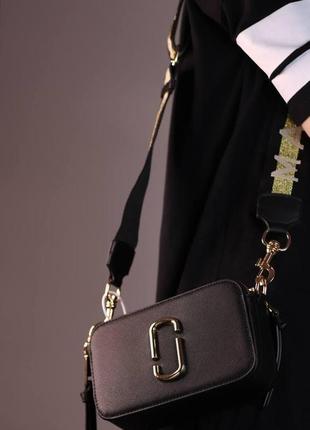Жіноча сумка marc jacobs black/gold lux, женская сумка, марк джейкобс чорного/золотистого кольору3 фото