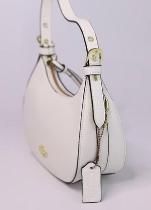 Женская сумка coach kleo hobo white lux, женская сумка, коуч белого цвета2 фото