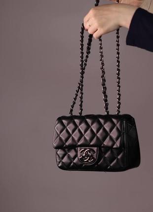 Жіноча сумка chanel 21 black, жіноча сумка шанель чорного кольору