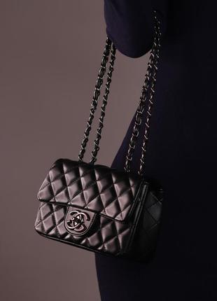 Женская сумка chanel 21 black, женская сумка шанель черного цвета3 фото