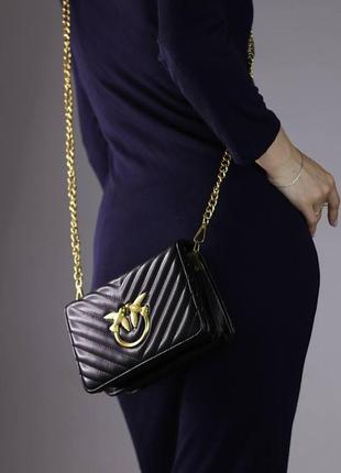 Жіноча сумка pinko love click classic quilt black, женская сумка, пінко чорного кольору3 фото