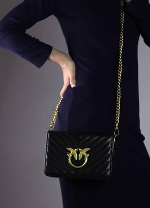 Жіноча сумка pinko love click classic quilt black, женская сумка, пінко чорного кольору2 фото