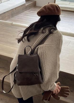 Женский городской рюкзак, небольшой стильный рюкзачок винтажный2 фото