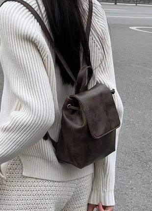 Женский городской рюкзак, небольшой стильный рюкзачок винтажный10 фото