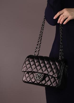 Женская сумка chanel 26 black, женская сумка шанель черного цвета3 фото