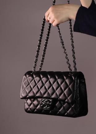 Женская сумка chanel 26 black, женская сумка шанель черного цвета5 фото