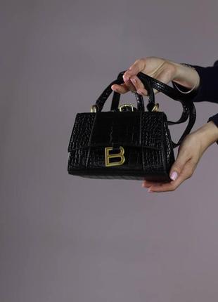 Женская сумка balenciaga hourglass small black, женская сумка, брендовая сумка баленсиага, черного цвета2 фото