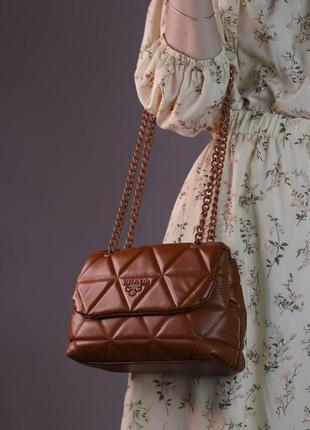 Женская сумка prada nappa spectrum brown, женская сумка, сумка прада коричневого цвета, сумка прада коричневог3 фото