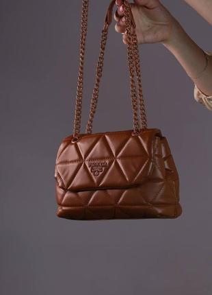 Женская сумка prada nappa spectrum brown, женская сумка, сумка прада коричневого цвета, сумка прада коричневог5 фото