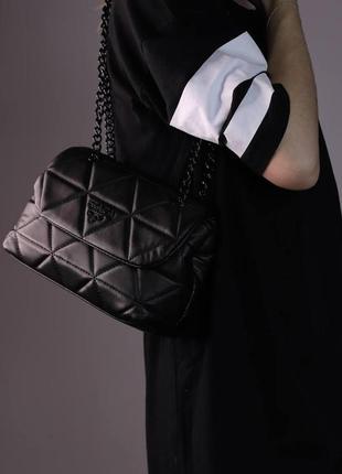 Женская сумка prada nappa spectrum black, женская сумка, сумка прада черного цвета, сумка прада черного цвета5 фото