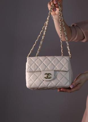 Женская сумка chanel 21 beige, женская сумка, брендовая сумка шанель бежевого цвета4 фото
